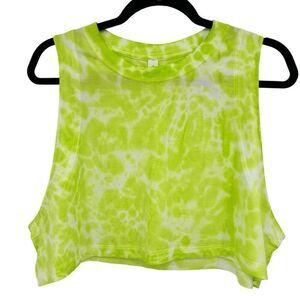 Lululemon All Yours Cropped Tank Top Green Tie Dye Size 10 NWOT